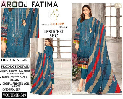 Arooj Fatima Lawn EMB 3PC – Luxury Summer Wear