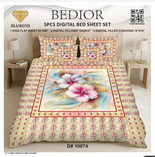 BEDIOR 5PCS DIGITAL BED SHEET SET 10074