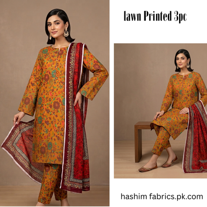 LAWN DUPATTA 3PC BRANDED COLLECTION