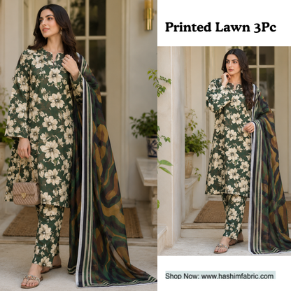 LAWN DUPATTA 3PC BRANDED COLLECTION