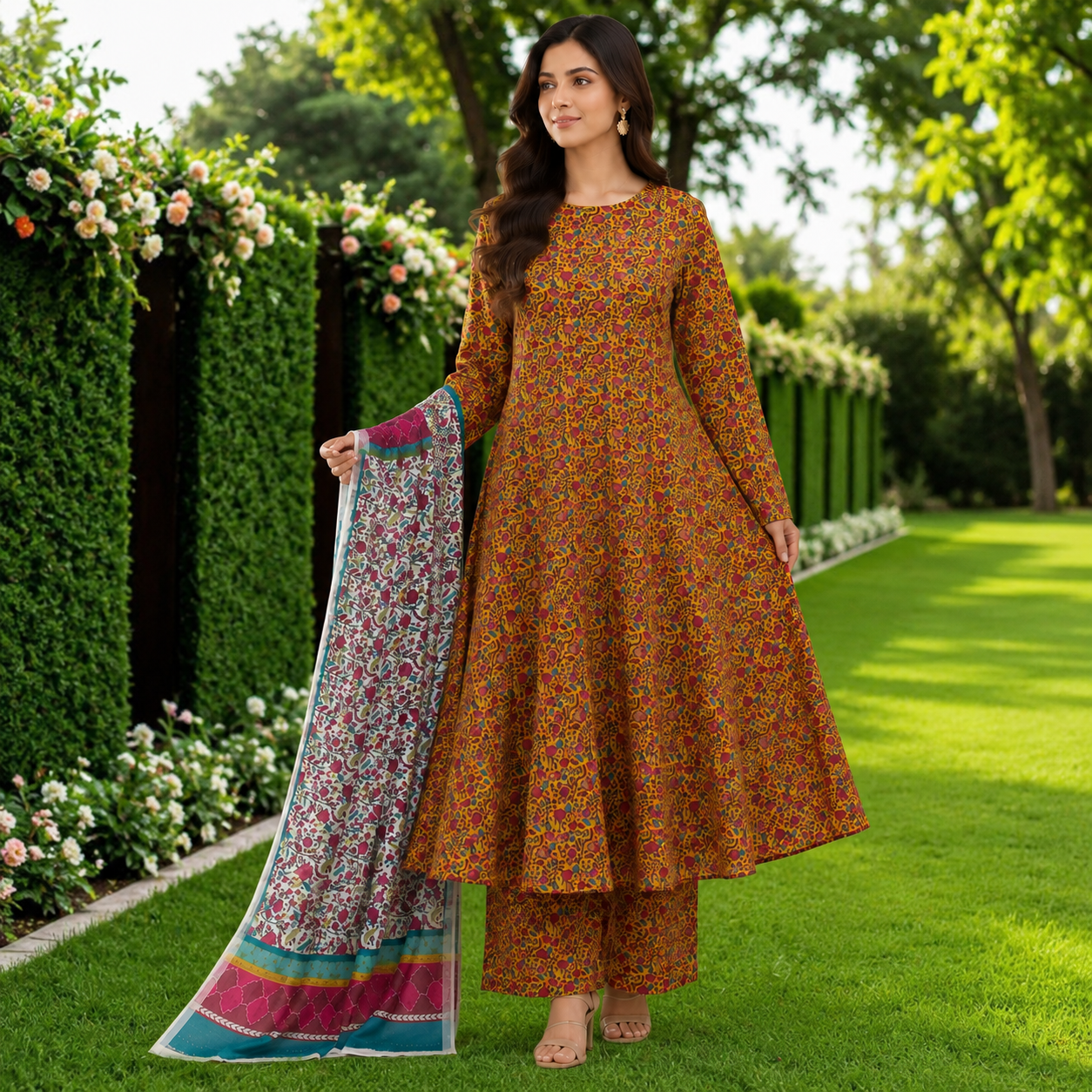 Bareeze Summer Lawn 3PC Suit with Voil Dupatta