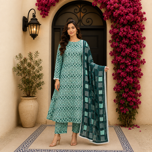 Bareeze Summer Lawn 3PC Suit with Voil Dupatta