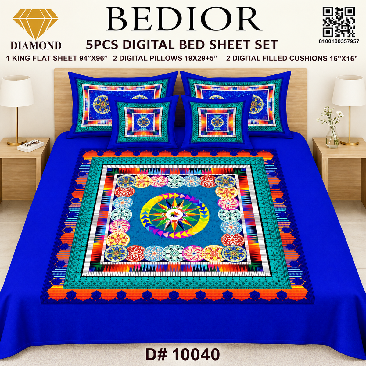 BEDIOR 5PCS DIGITAL BED SHEET SET 10040