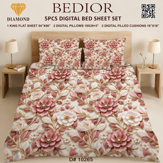 BEDIOR 5PCS DIGITAL BED SHEET SET 10265
