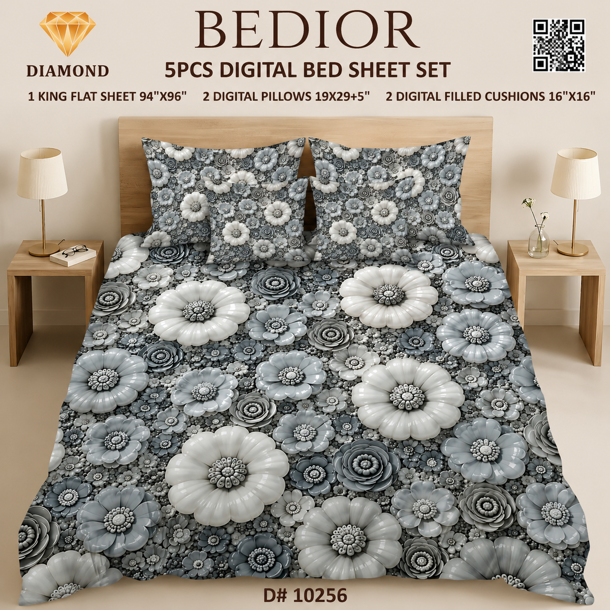 BEDIOR 5PCS DIGITAL BED SHEET SET 10256