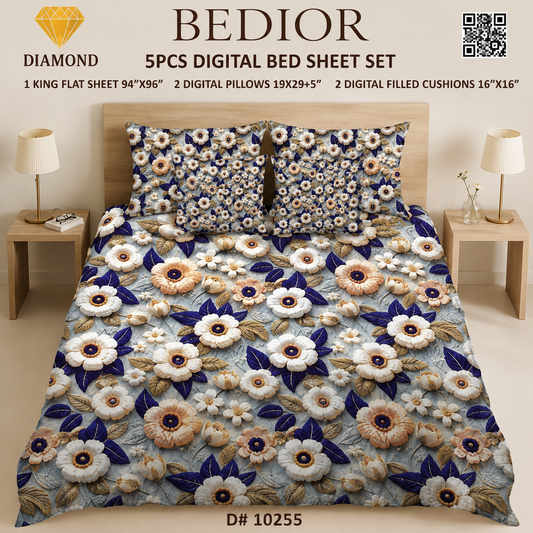BEDIOR 5PCS DIGITAL BED SHEET SET 10255