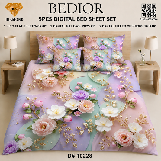 BEDIOR 5PCS DIGITAL BED SHEET SET 10228