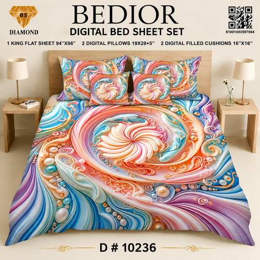 BEDIOR 5PCS DIGITAL BED SHEET SET 10236