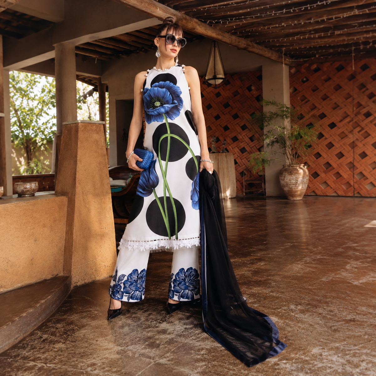 Printed Lawn 3PC With Silk Dupatta