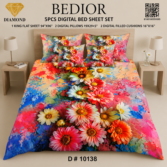 BEDIOR 5PCS DIGITAL BED SHEET SET 10138