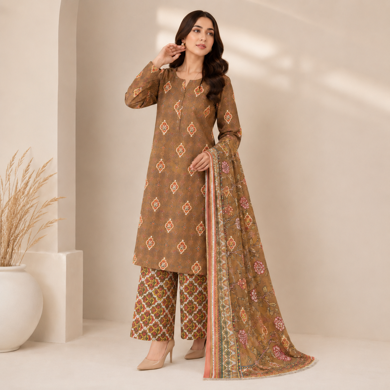 LAWN DUPATTA 3PC BRANDED COLLECTION