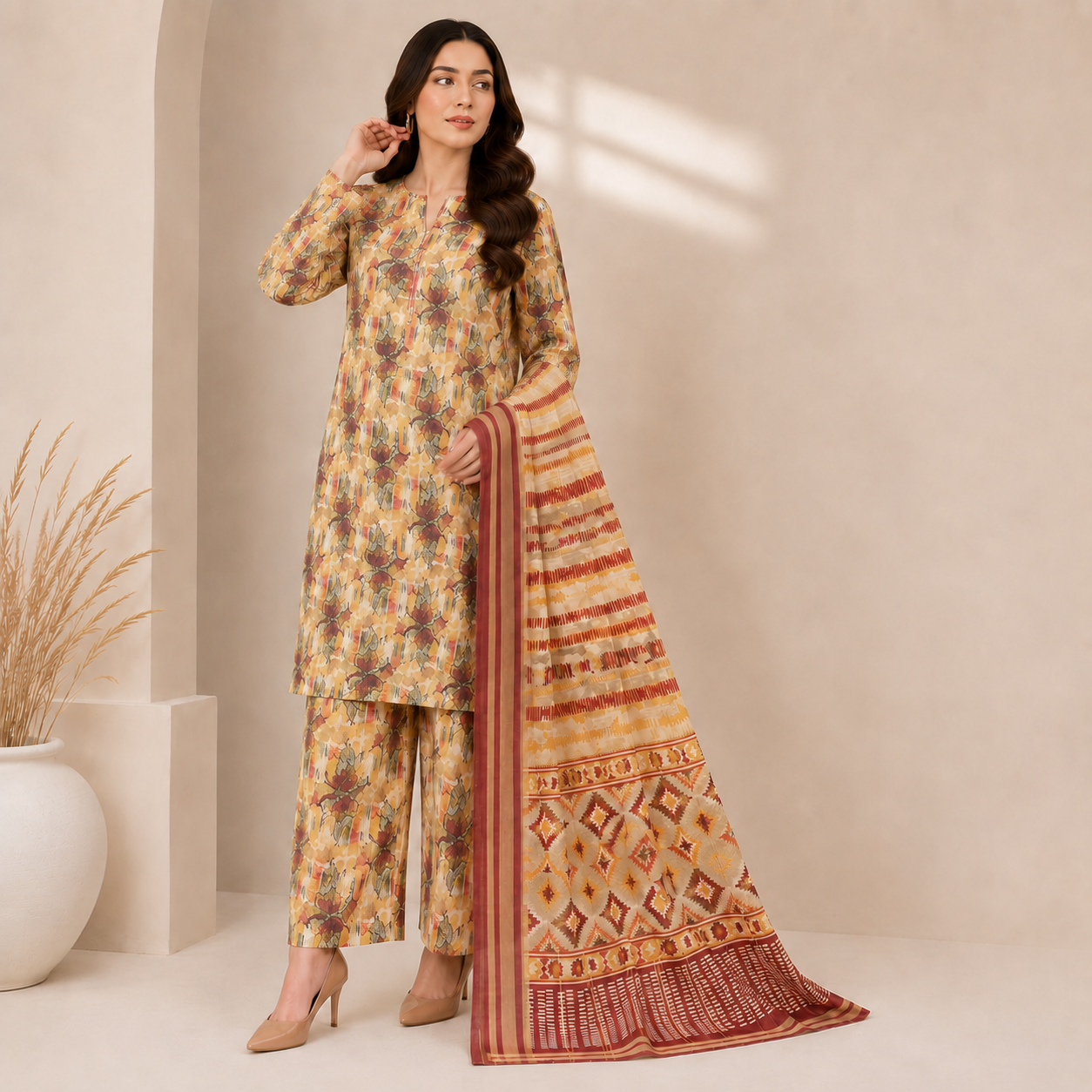 LAWN DUPATTA 3PC BRANDED COLLECTION