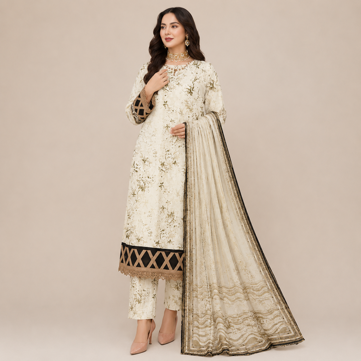 LAWN DUPATTA 3PC BRANDED COLLECTION