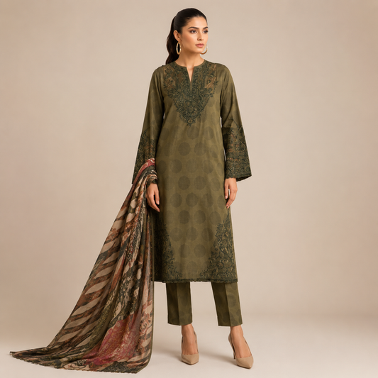 LAWN DUPATTA 3PC BRANDED COLLECTION