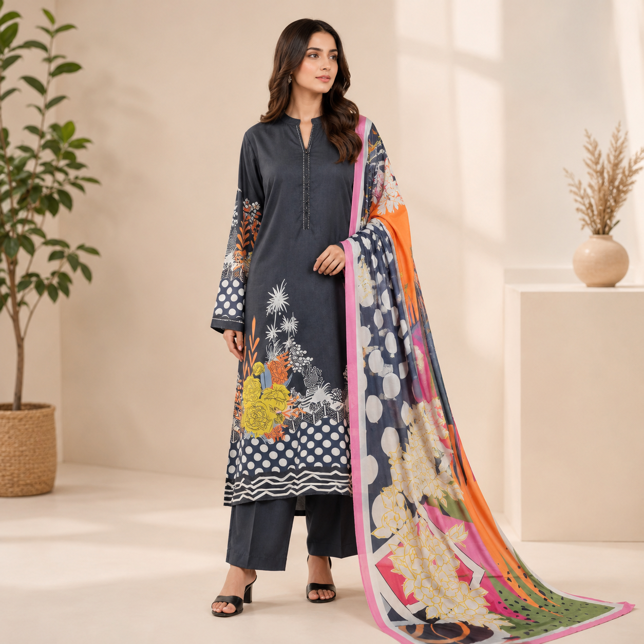 LAWN DUPATTA 3PC BRANDED COLLECTION
