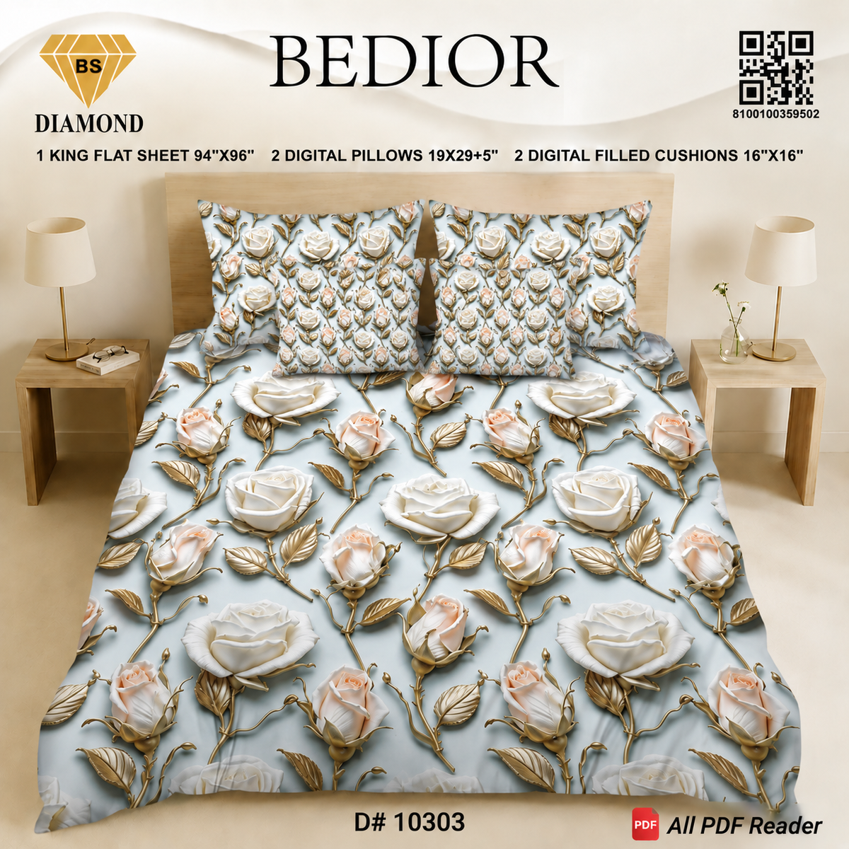 BEDIOR 5PCs DIGITAL BED SHEET SET 10303