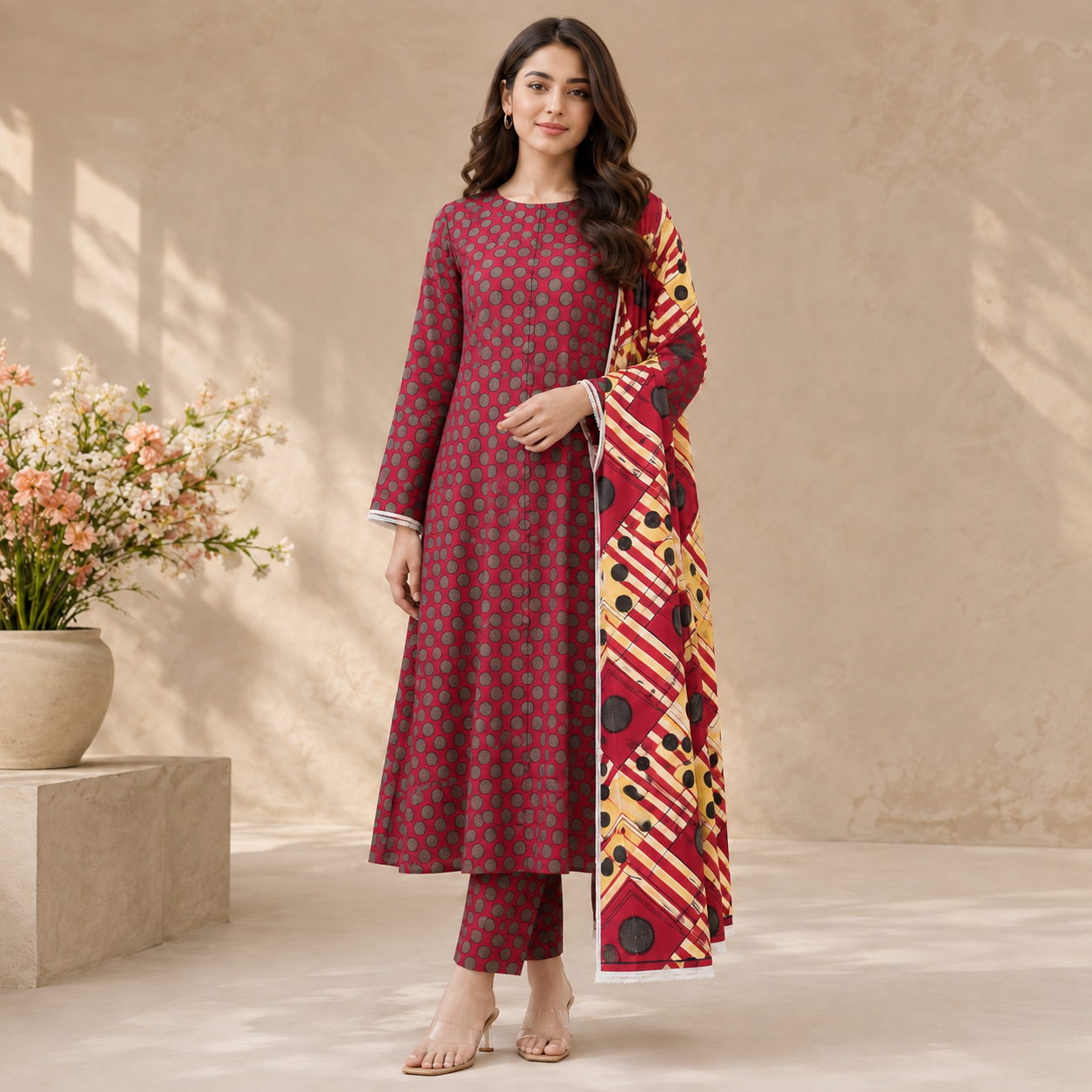 Bareeze Summer Lawn 3PC Suit with Voil Dupatta