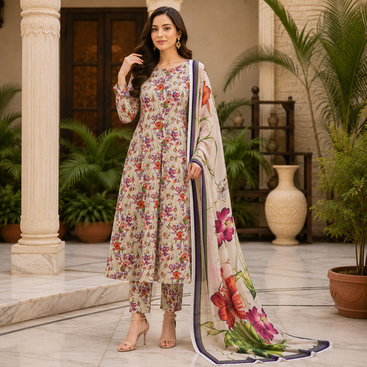 Bareeze Summer Lawn 3PC Suit with Voil Dupatta