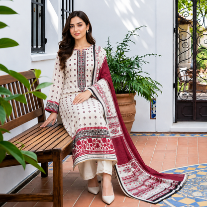 Zarqoon Lawn 3PC – Soft & Elegant Edition