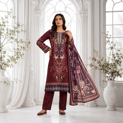 Zarqoon Lawn 3PC – Soft & Elegant Edition