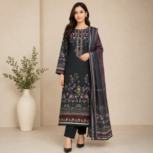 Zarqoon Lawn 3PC – Soft & Elegant Edition
