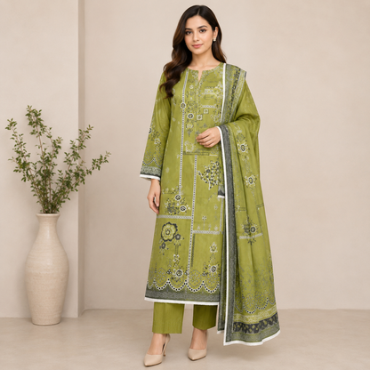 Zarqoon Lawn 3PC – Soft & Elegant Edition