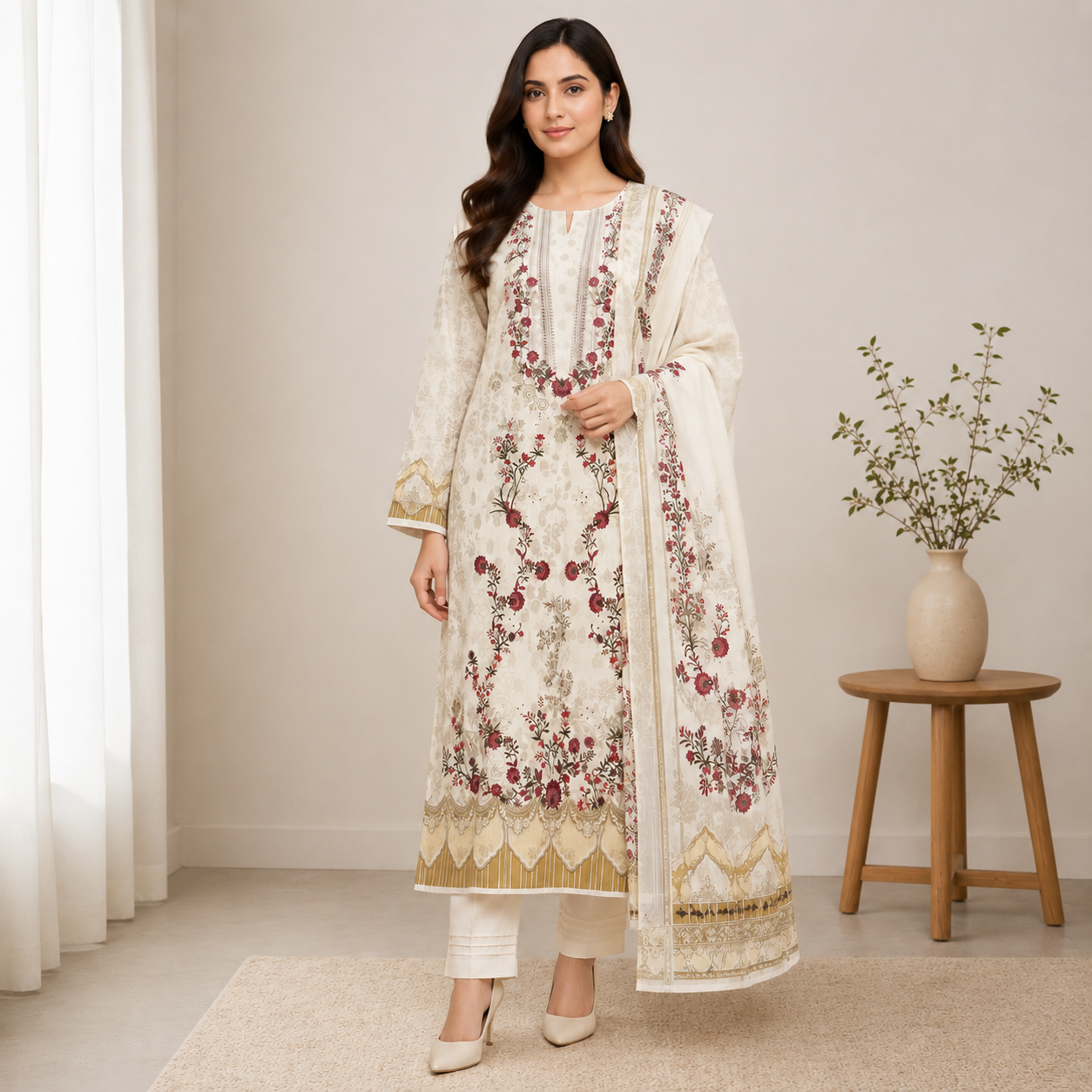 Zarqoon Lawn 3PC – Soft & Elegant Edition