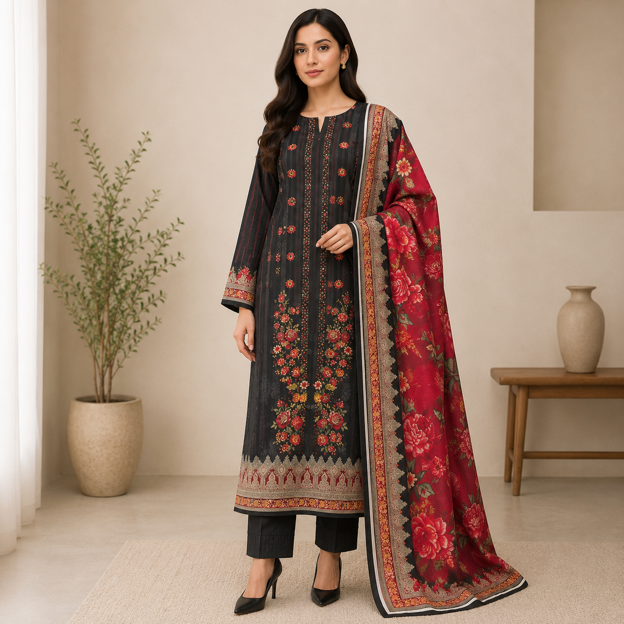 Zarqoon Lawn 3PC – Soft & Elegant Edition