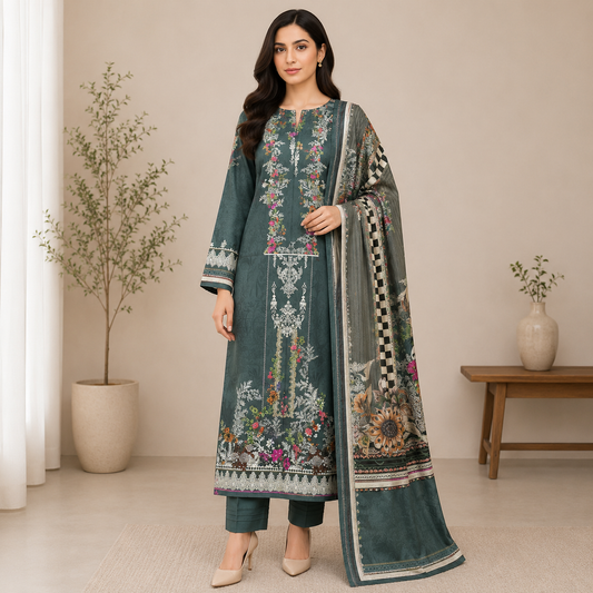 Zarqoon Lawn 3PC – Soft & Elegant Edition