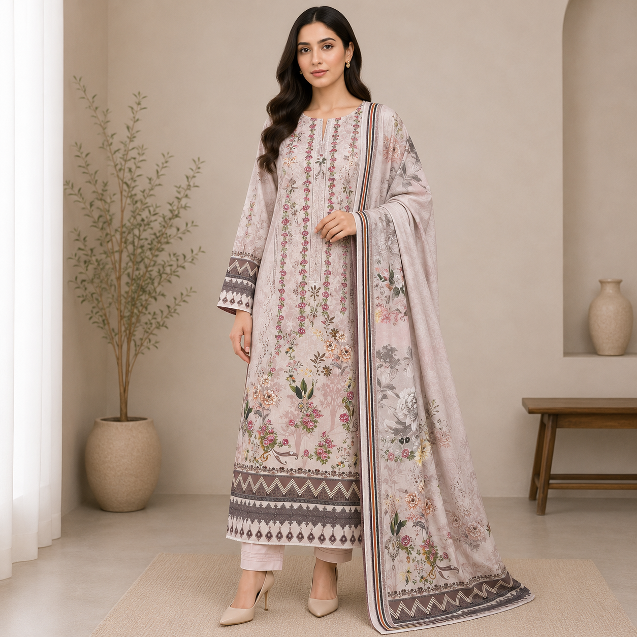 Zarqoon Lawn 3PC – Soft & Elegant Edition