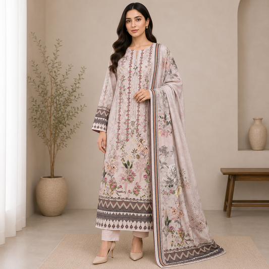 Zarqoon Lawn 3PC – Soft & Elegant Edition