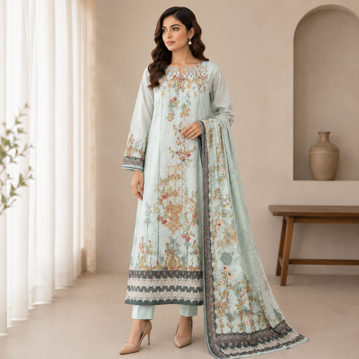 Zarqoon Lawn 3PC – Soft & Elegant Edition
