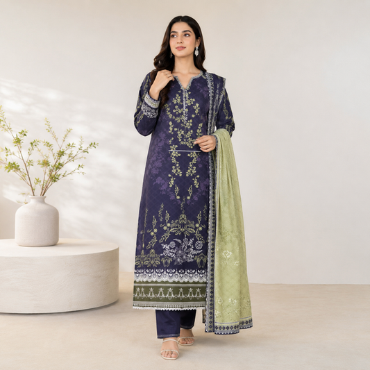 Zarqoon Lawn 3PC – Soft & Elegant Edition