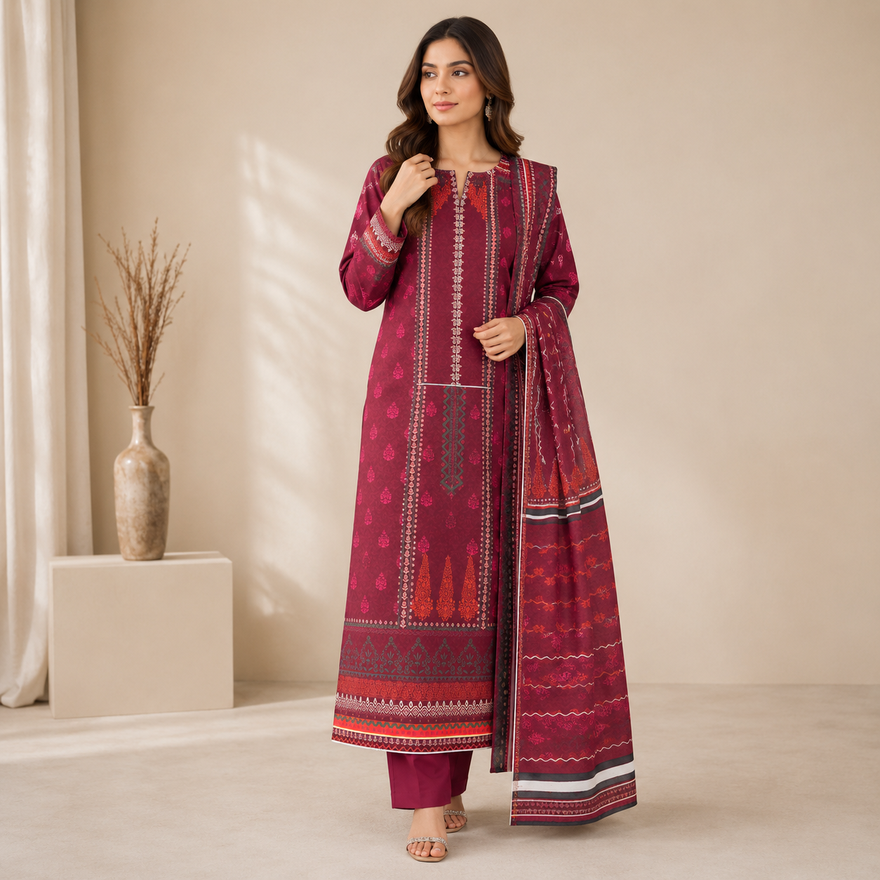 Zarqoon Lawn 3PC – Soft & Elegant Edition