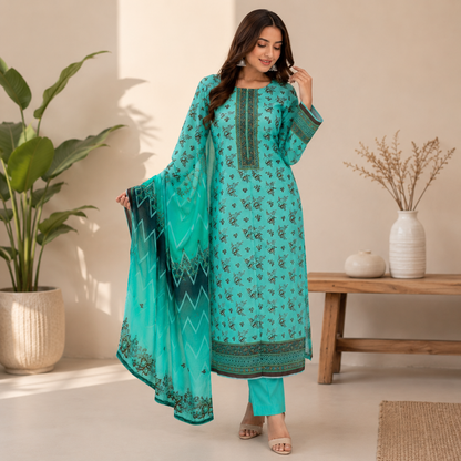 Dastaan 3Pc printed lawn