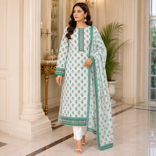 Dastaan 3Pc printed lawn