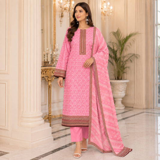 Dastaan 3Pc printed lawn