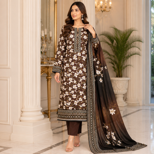Dastaan 3Pc printed lawn