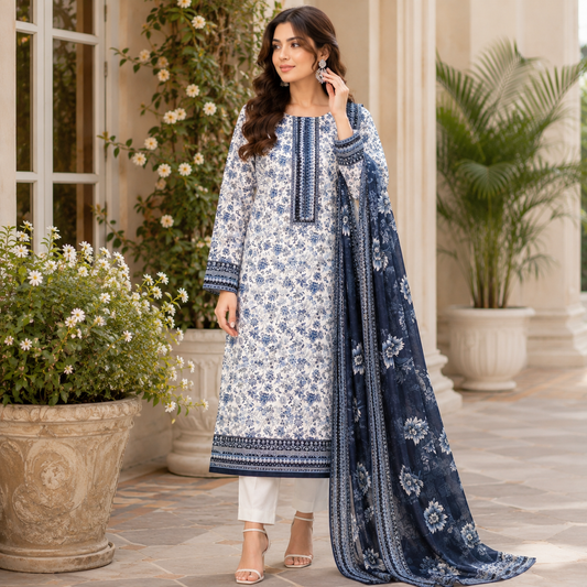 Dastaan 3Pc printed lawn