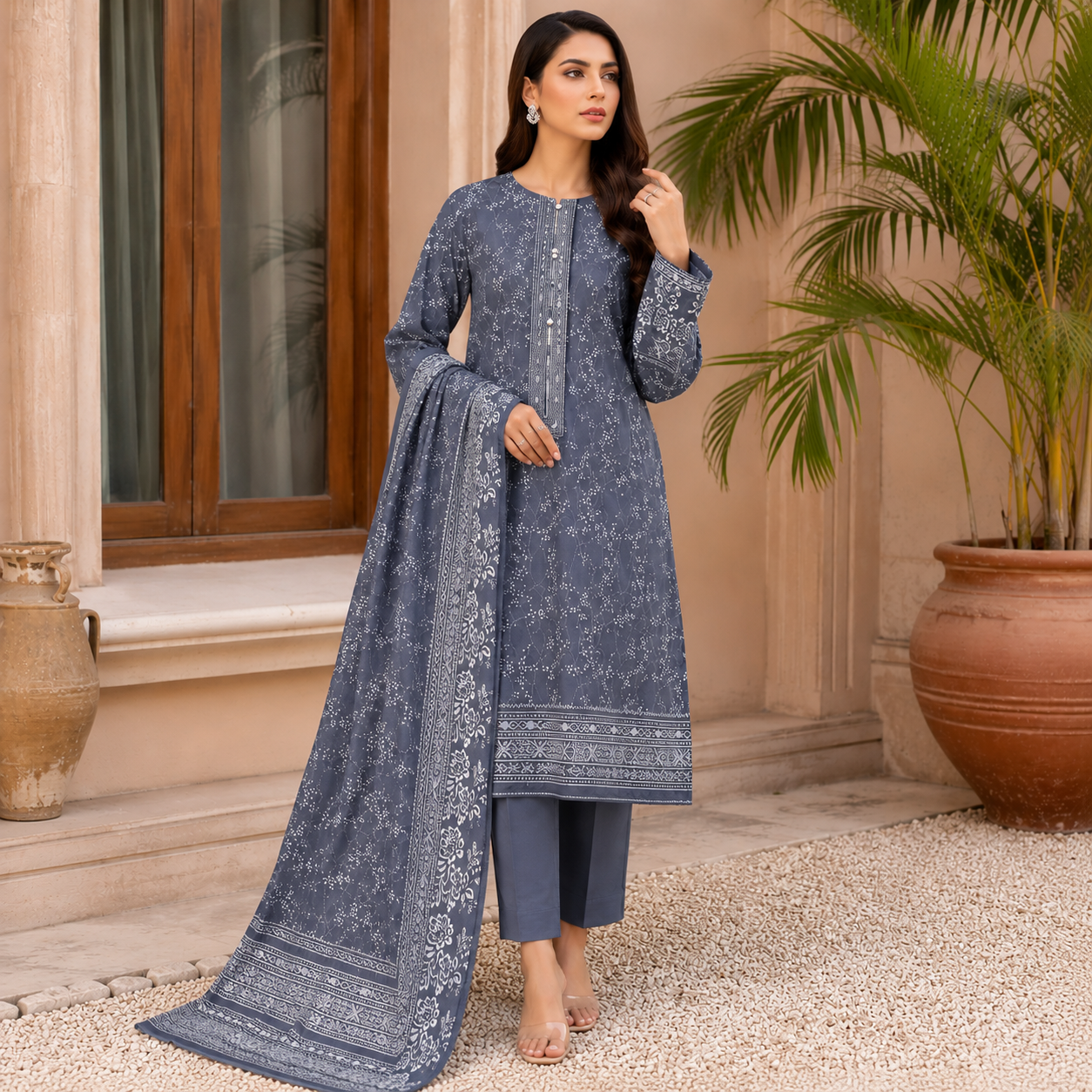 Dastaan 3Pc printed lawn