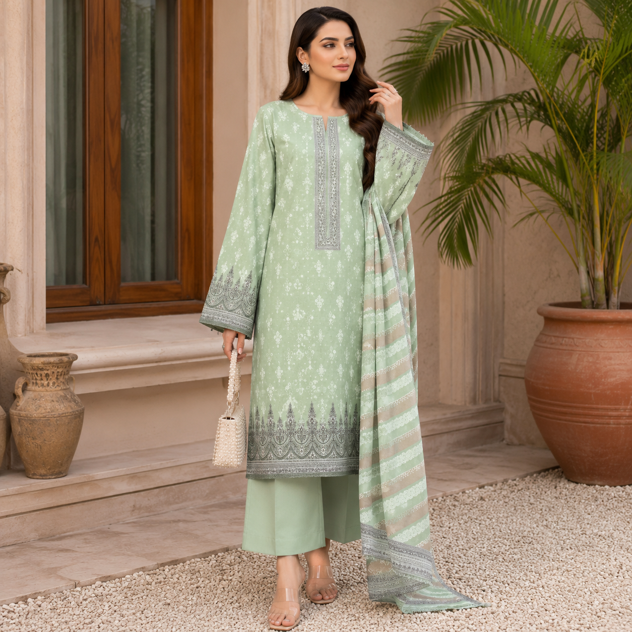 Dastaan 3Pc printed lawn