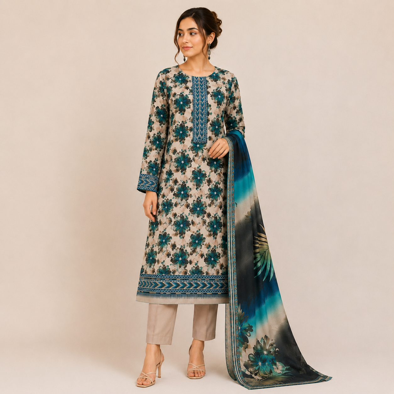 Dastaan 3Pc printed lawn
