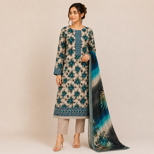 Dastaan 3Pc printed lawn