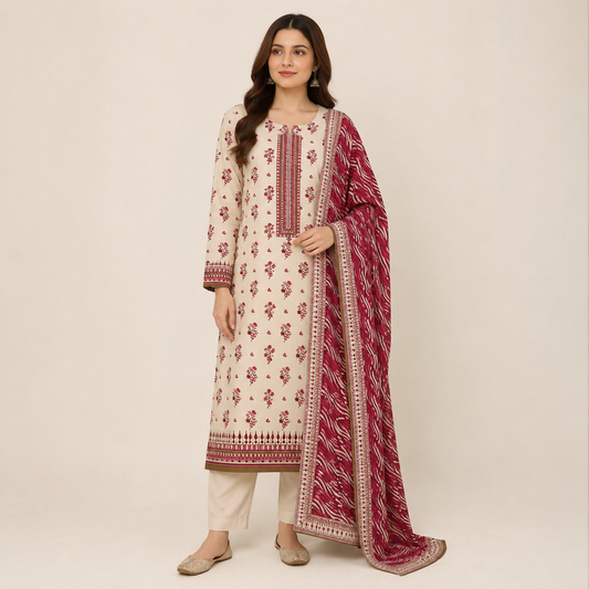 Dastaan 3Pc printed lawn