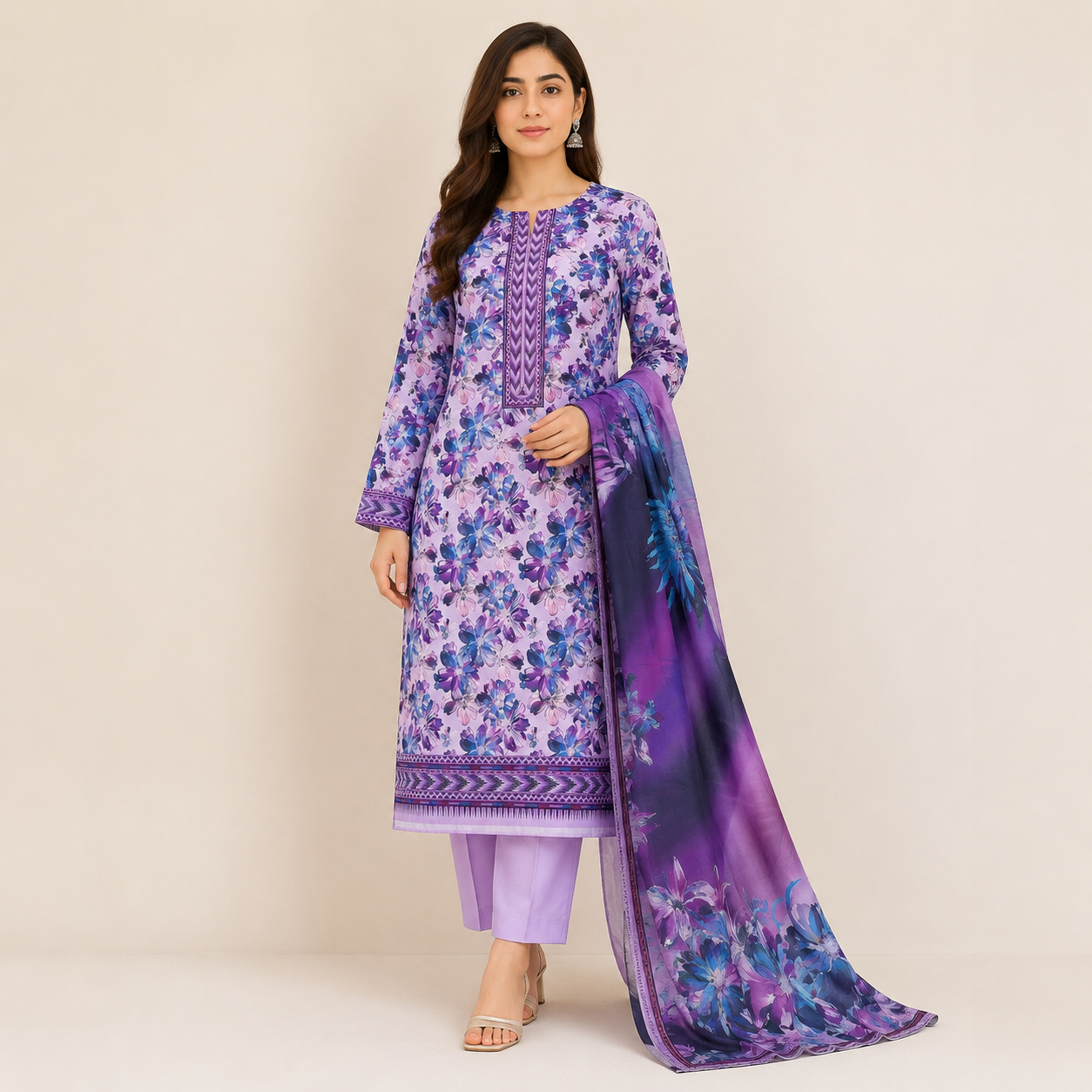Dastaan 3Pc printed lawn