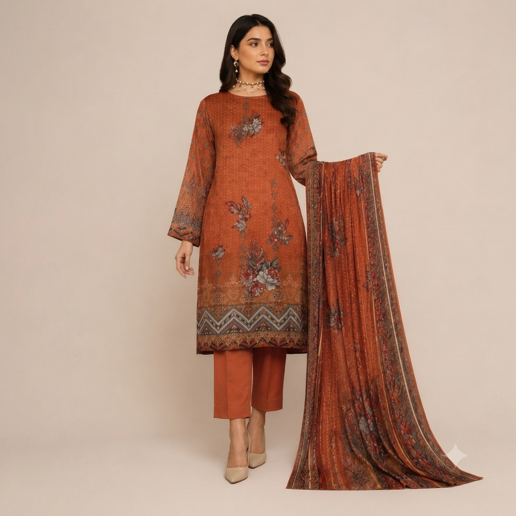 LAWN DUPATTA 3PC BRANDED COLLECTION