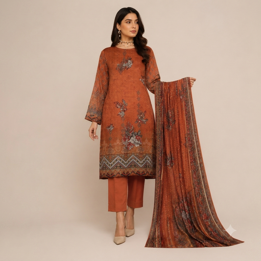 LAWN DUPATTA 3PC BRANDED COLLECTION