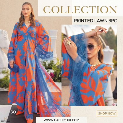 LAWN DUPATTA 3PC BRANDED COLLECTION