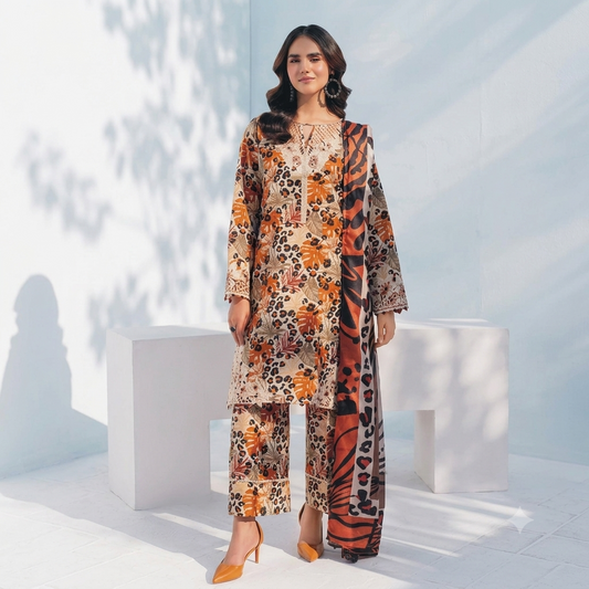 LAWN DUPATTA 3PC BRANDED COLLECTION