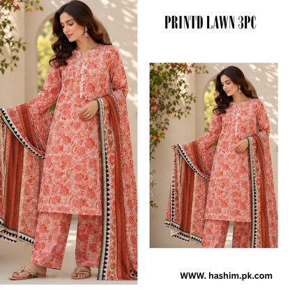 LAWN DUPATTA 3PC BRANDED COLLECTION